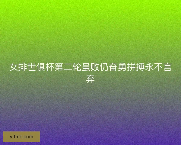女排世俱杯第二轮虽败仍奋勇拼搏永不言弃
