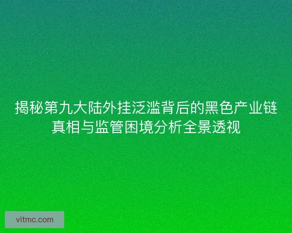 揭秘第九大陆外挂泛滥背后的黑色产业链真相与监管困境分析全景透视 揭秘第九大陆外挂泛滥背后的黑色产业链真相与监管困境分析全景透视